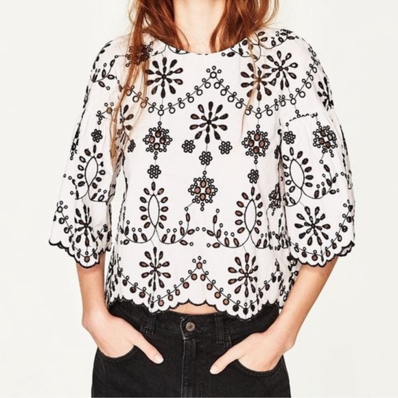 Zara Tops - 3 FOR 10/Zara embroidered top